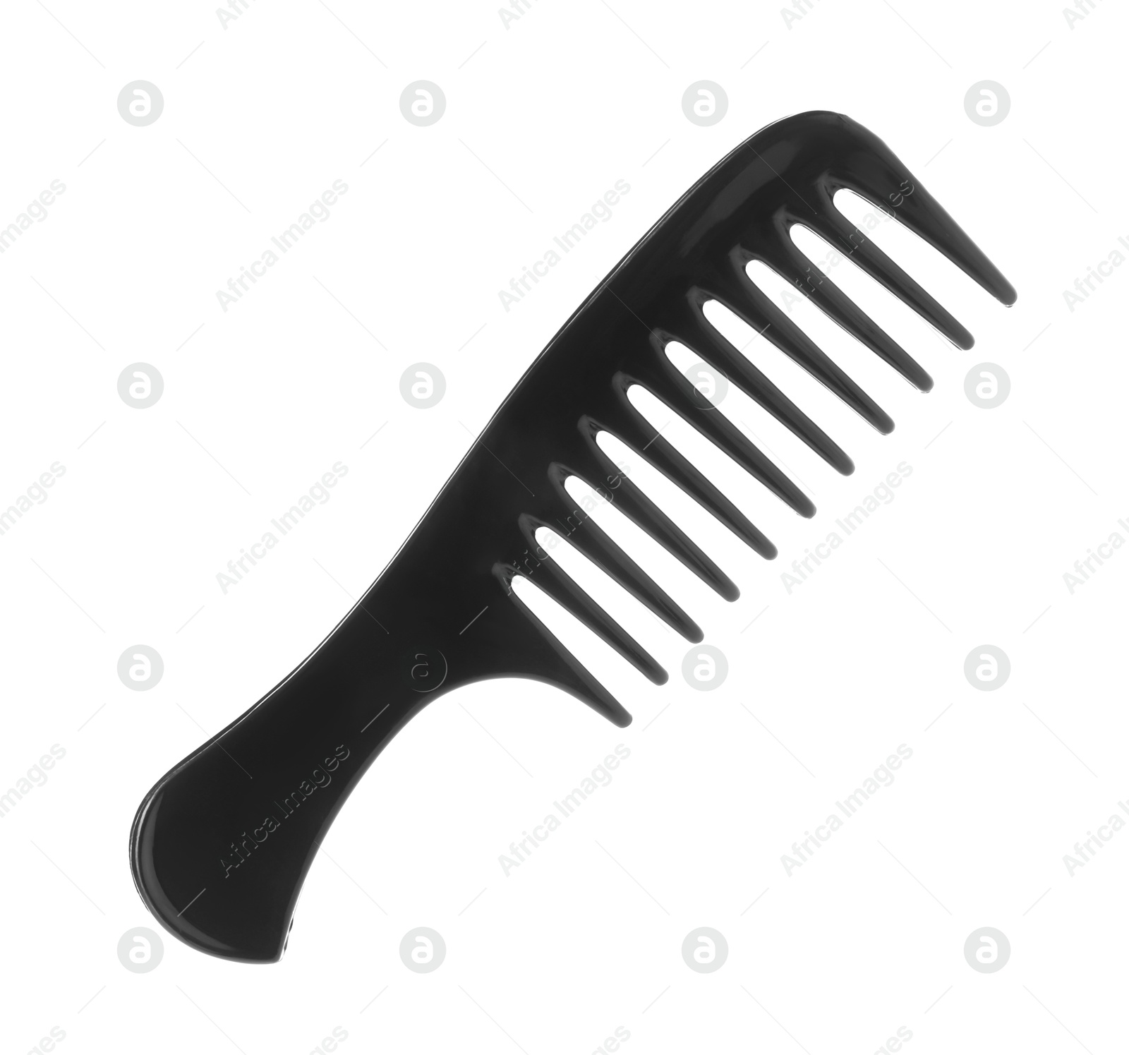 Photo of One black plastic comb isolated on white