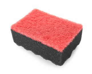 Photo of One soft sponge isolated on white. Cleaning supply