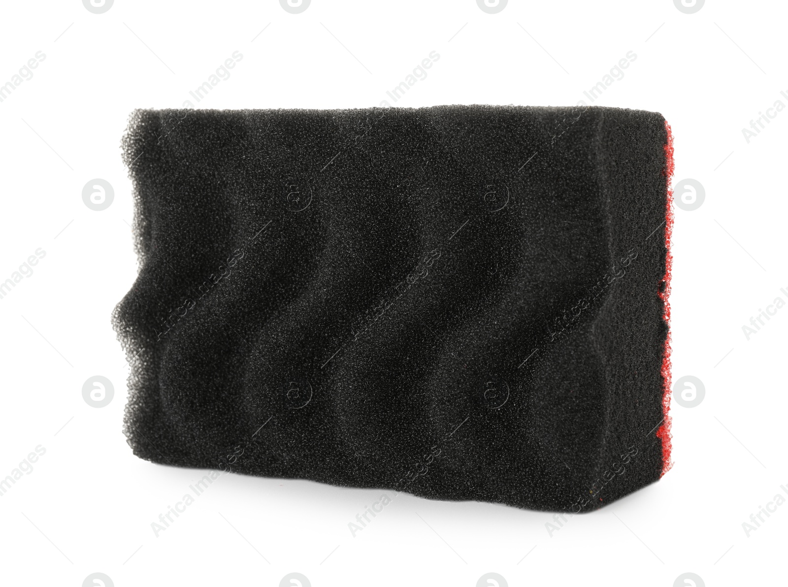 Photo of One soft sponge isolated on white. Cleaning supply