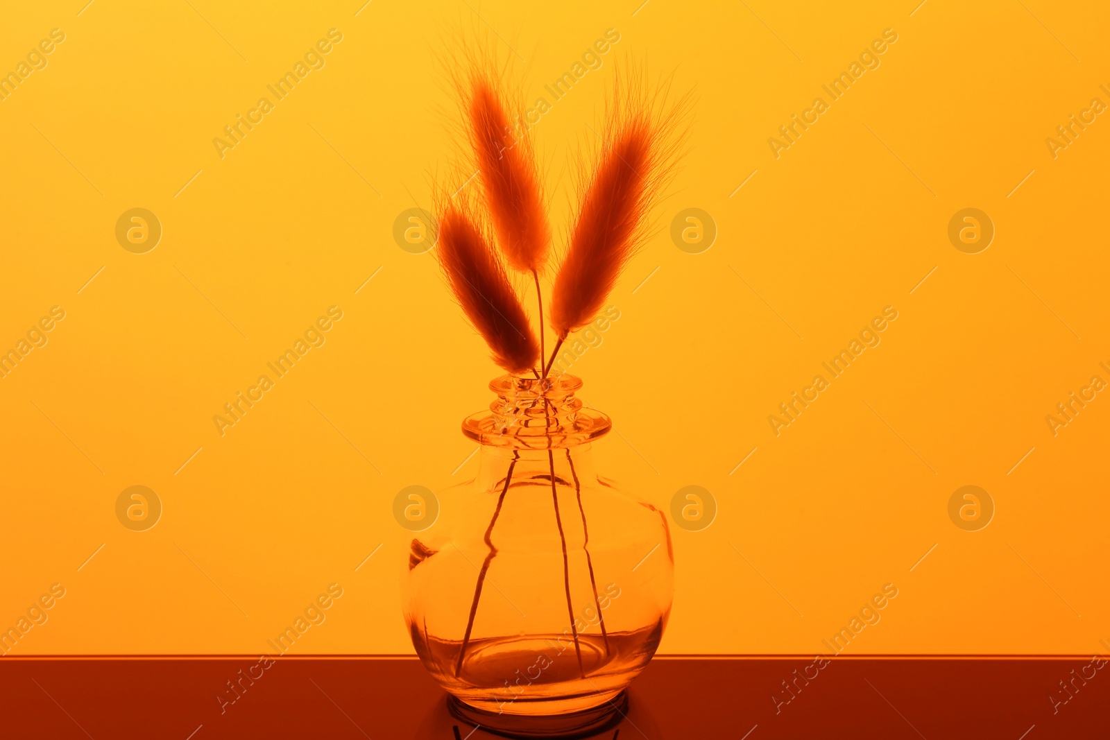 Photo of Glass vase with spikes on table, color tone effect