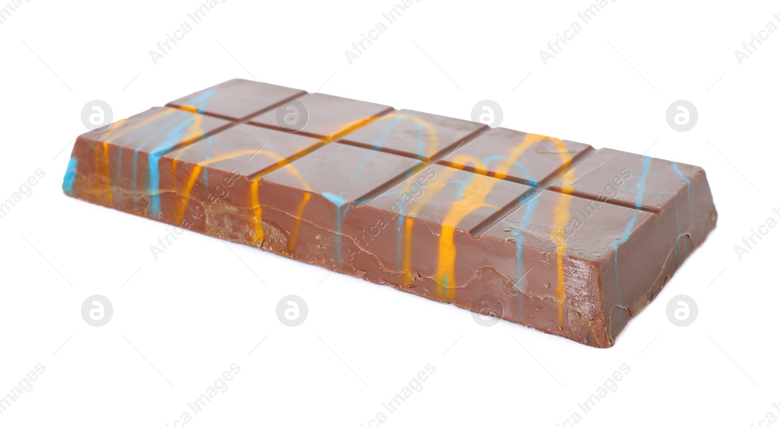 Photo of One Dubai chocolate bar with pistachio and knafeh isolated on white