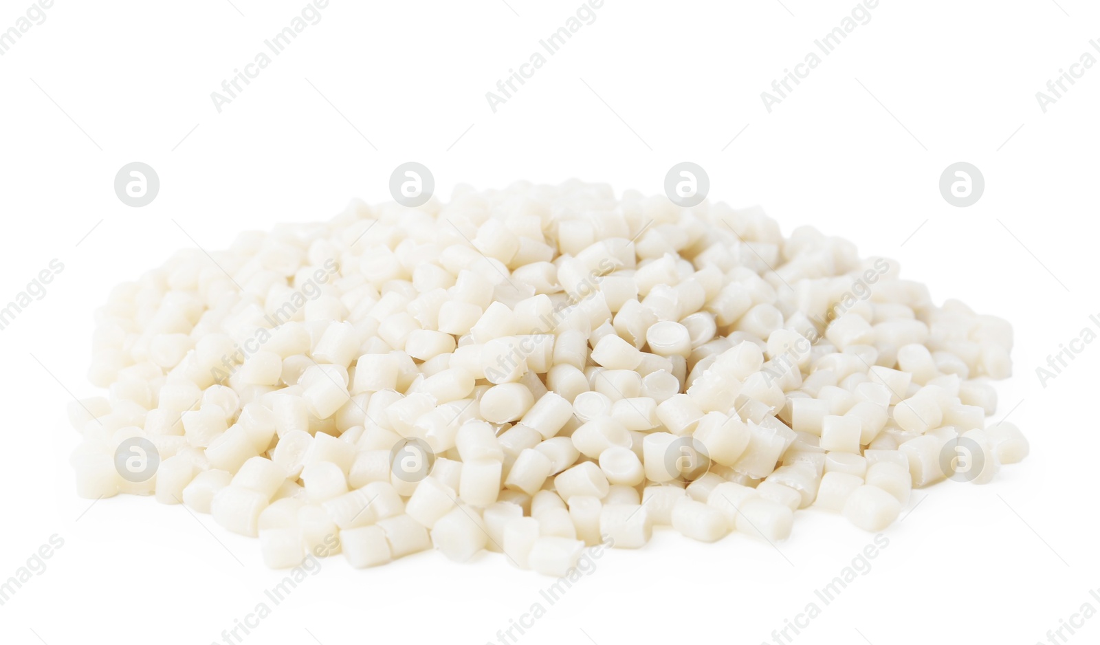 Photo of Pile of plastic granules isolated on white