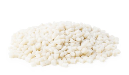 Pile of plastic granules isolated on white