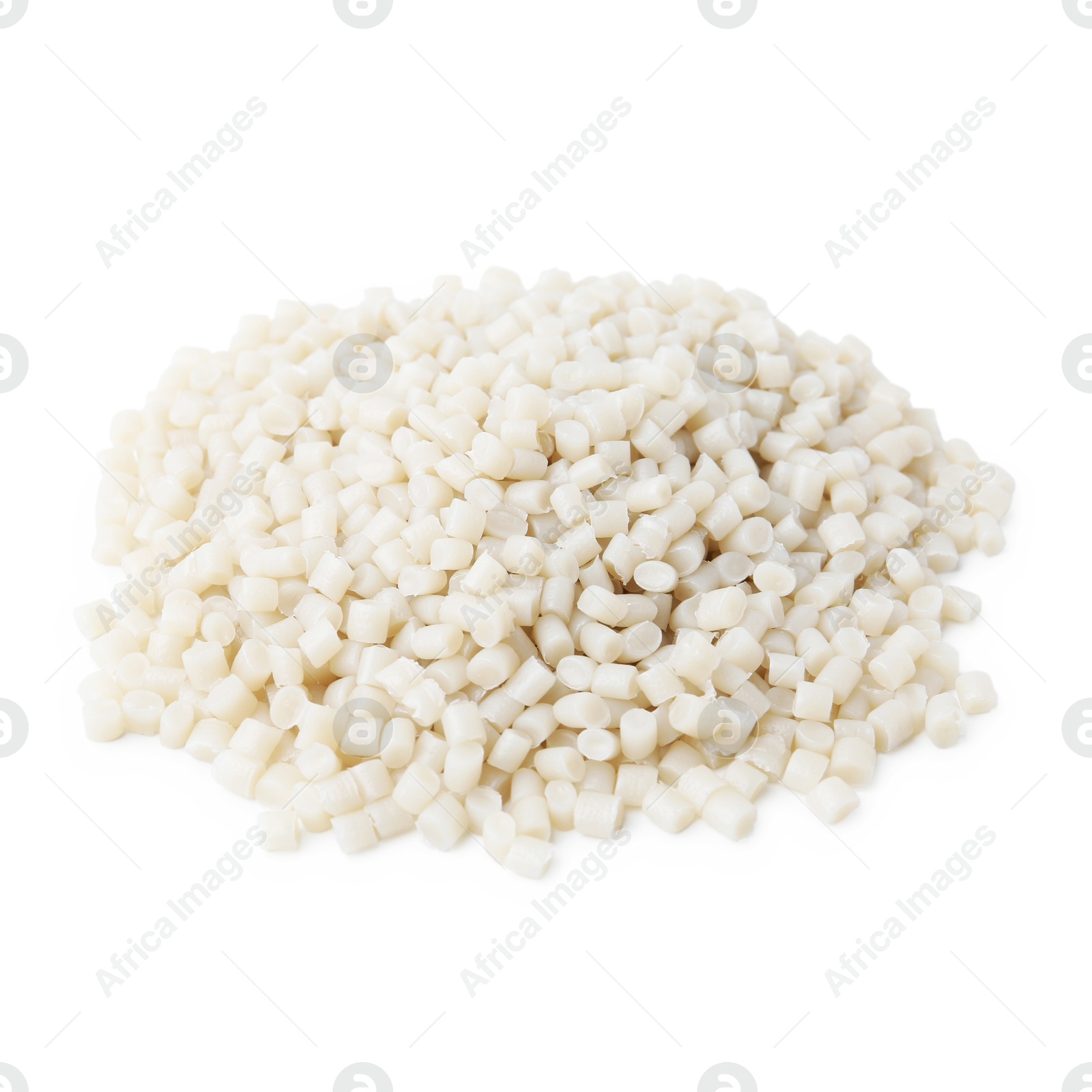 Photo of Pile of plastic granules isolated on white