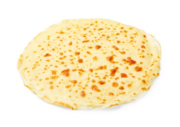 Photo of One delicious crepe isolated on white. French cuisine