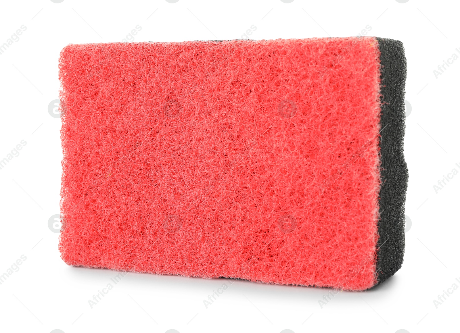 Photo of One soft sponge isolated on white. Cleaning supply