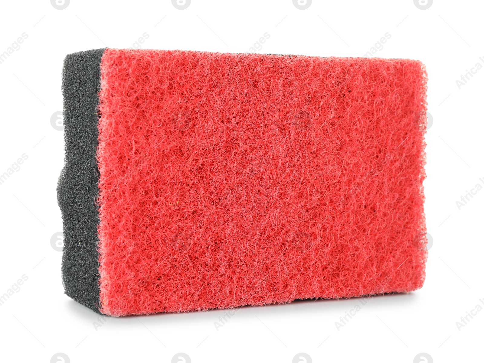 Photo of One soft sponge isolated on white. Cleaning supply