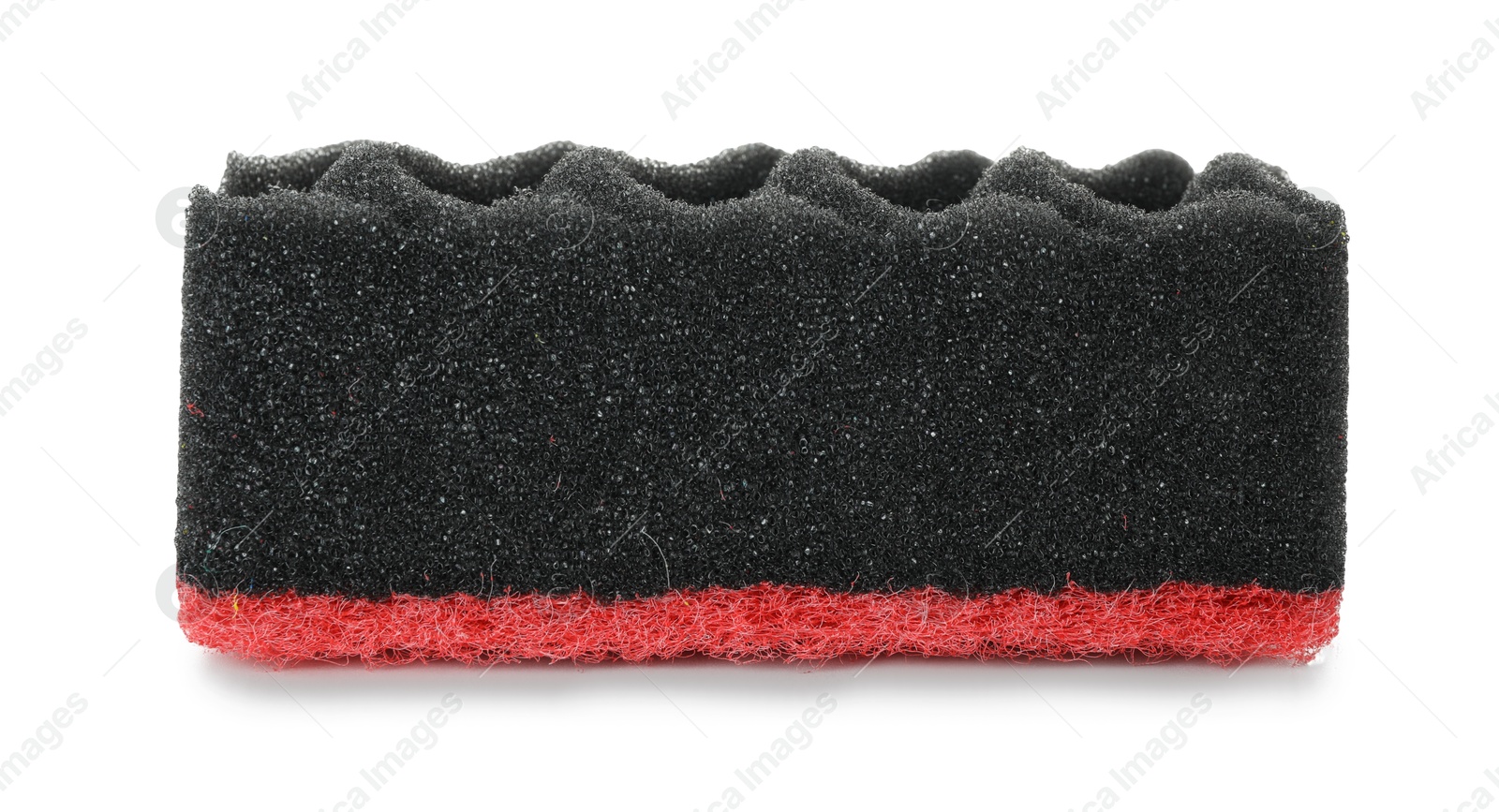 Photo of One soft sponge isolated on white. Cleaning supply