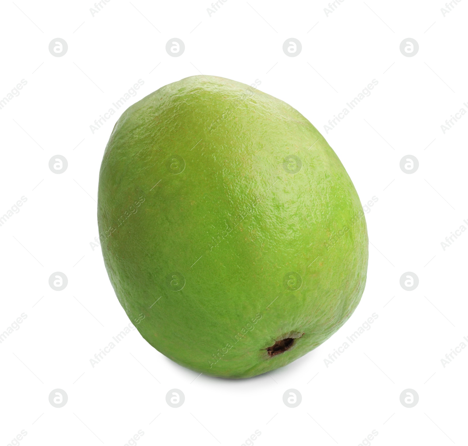 Photo of One fresh guava fruit isolated on white