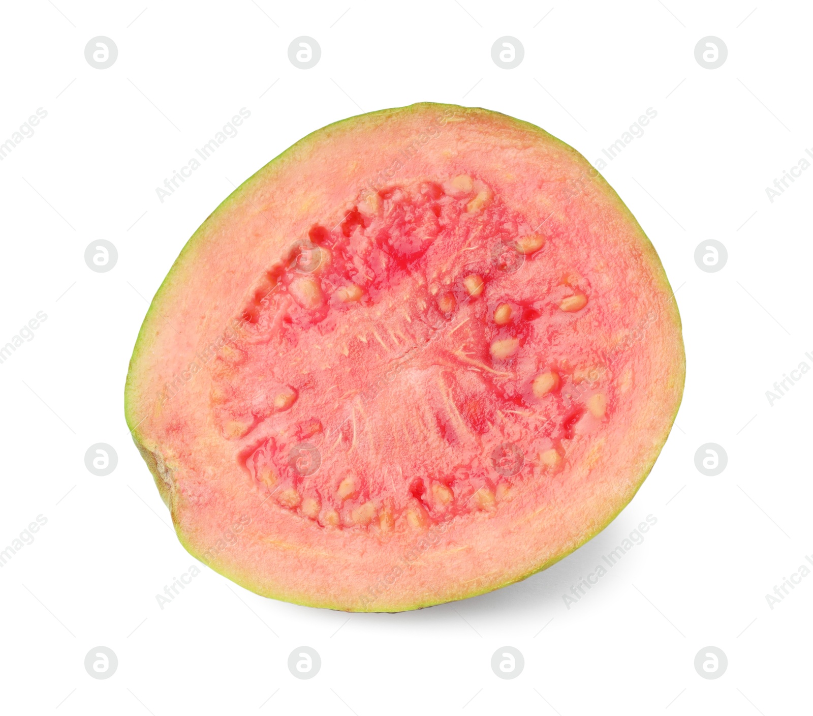 Photo of Half of fresh guava fruit isolated on white