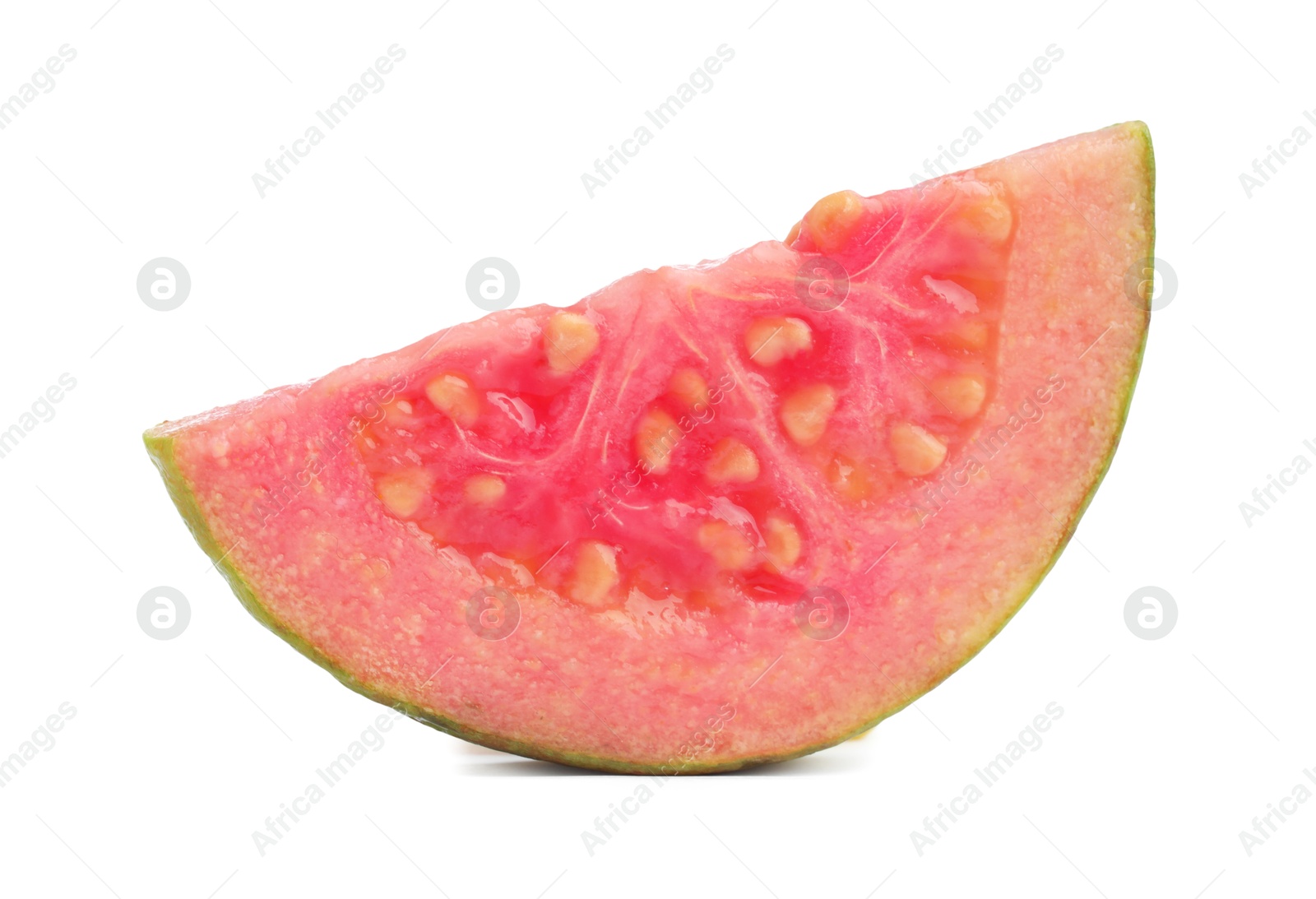 Photo of Piece of fresh guava fruit isolated on white