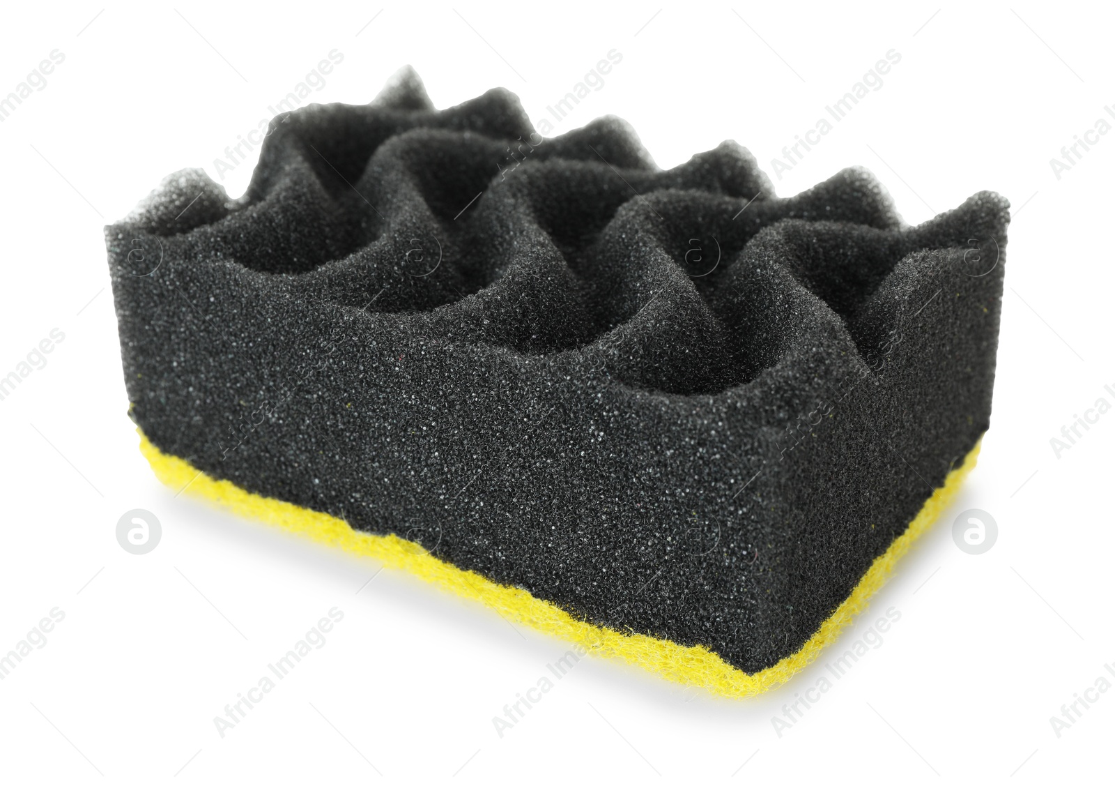 Photo of One soft sponge isolated on white. Cleaning supply