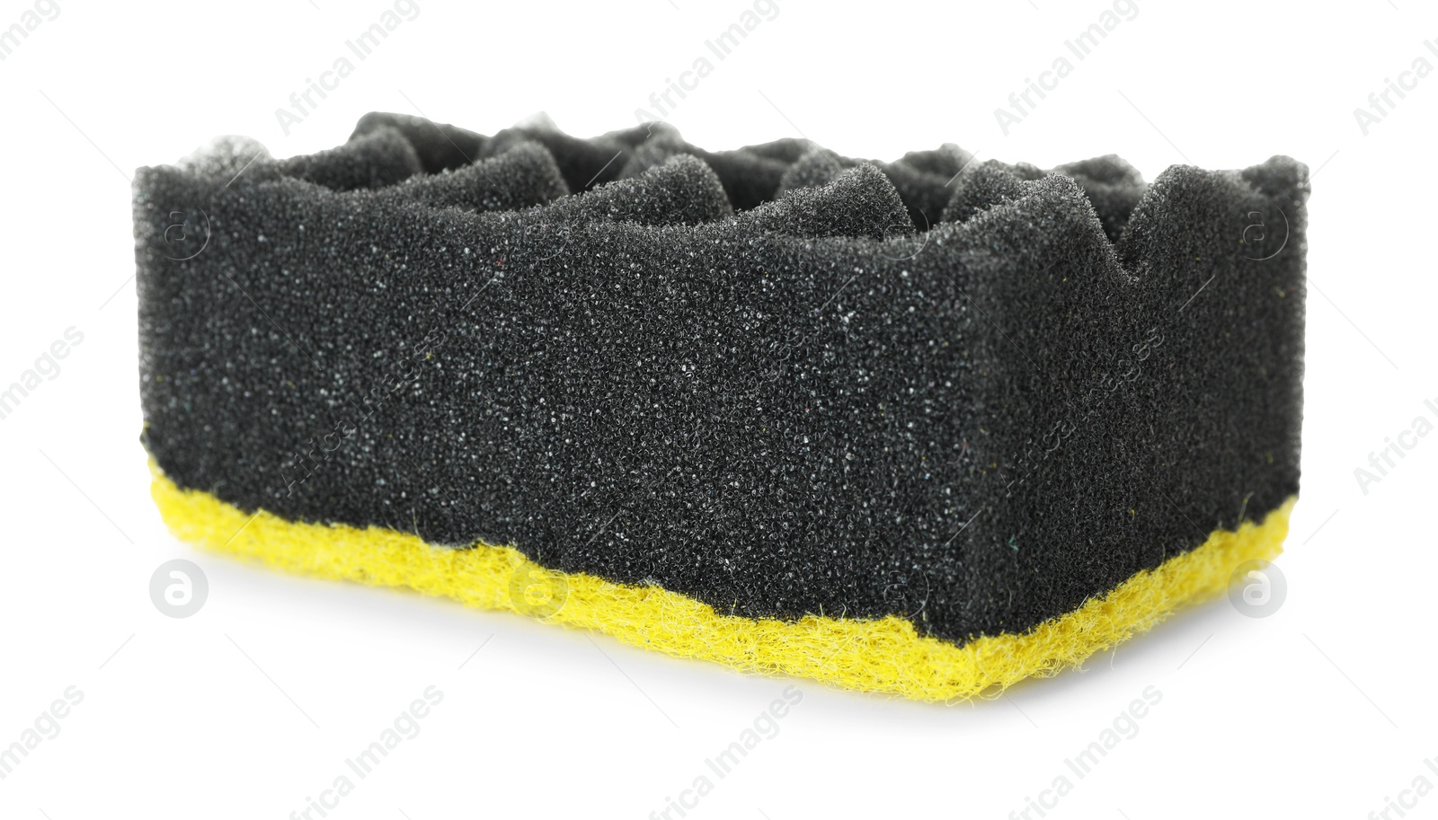 Photo of One soft sponge isolated on white. Cleaning supply