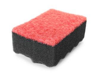 Photo of One soft sponge isolated on white. Cleaning supply