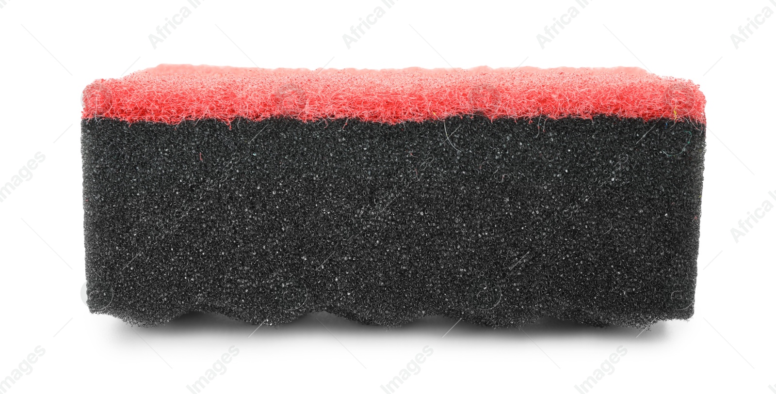 Photo of One soft sponge isolated on white. Cleaning supply