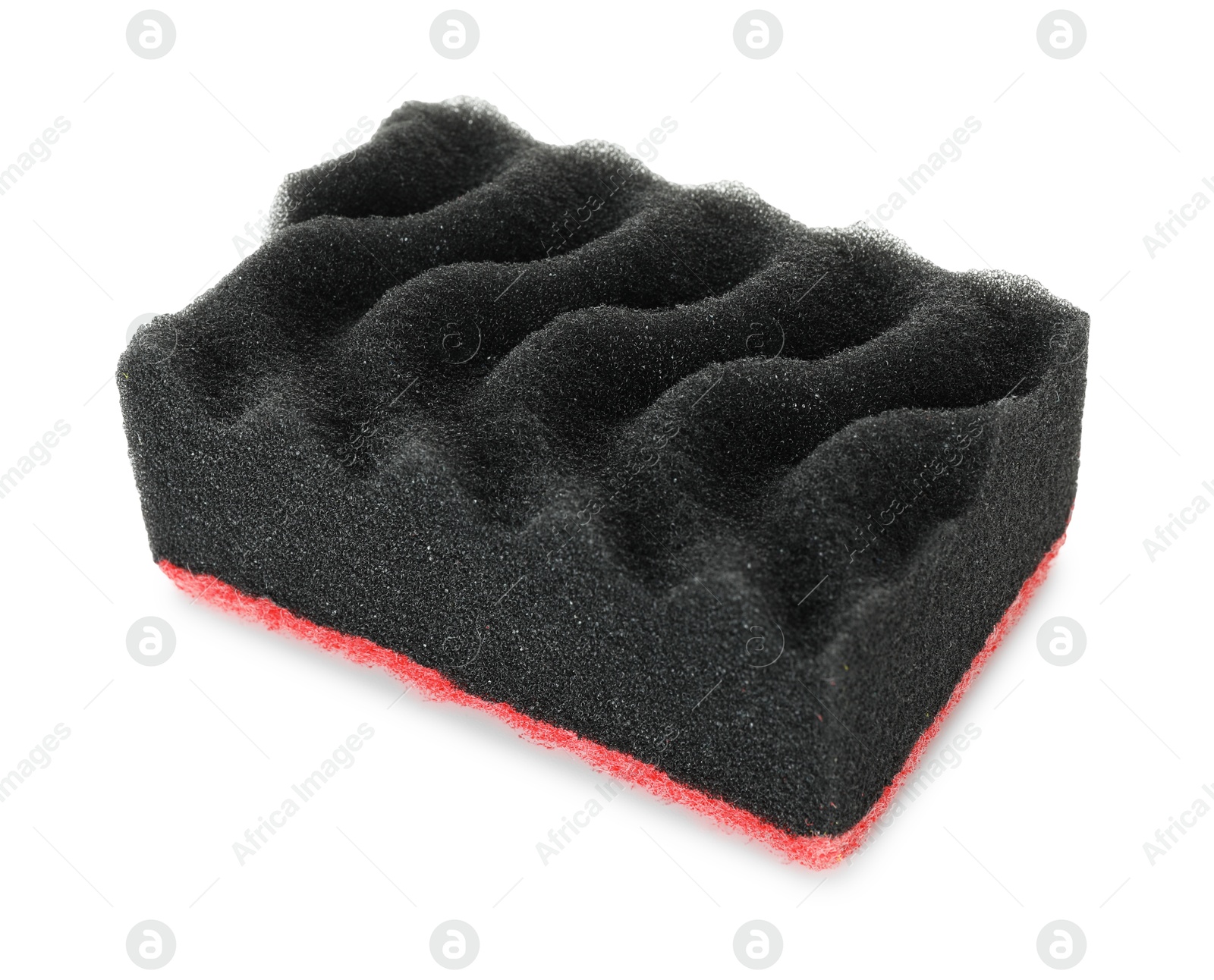 Photo of One soft sponge isolated on white. Cleaning supply