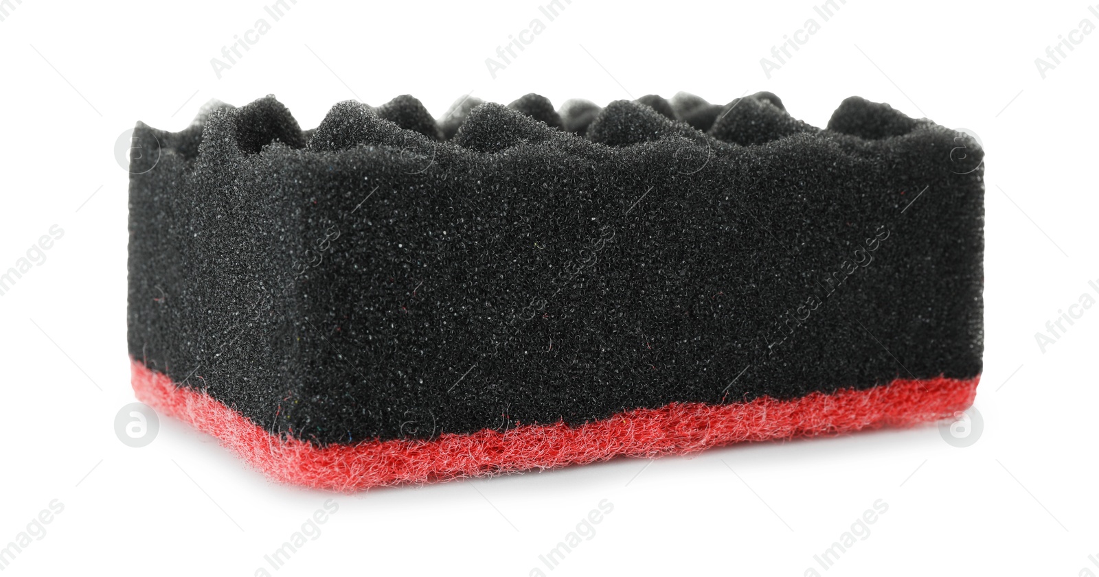 Photo of One soft sponge isolated on white. Cleaning supply