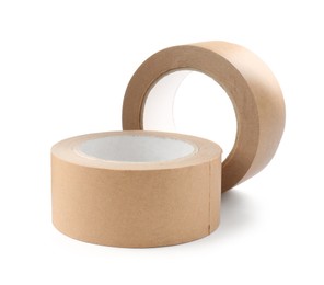 Photo of Rolls of masking tapes isolated on white