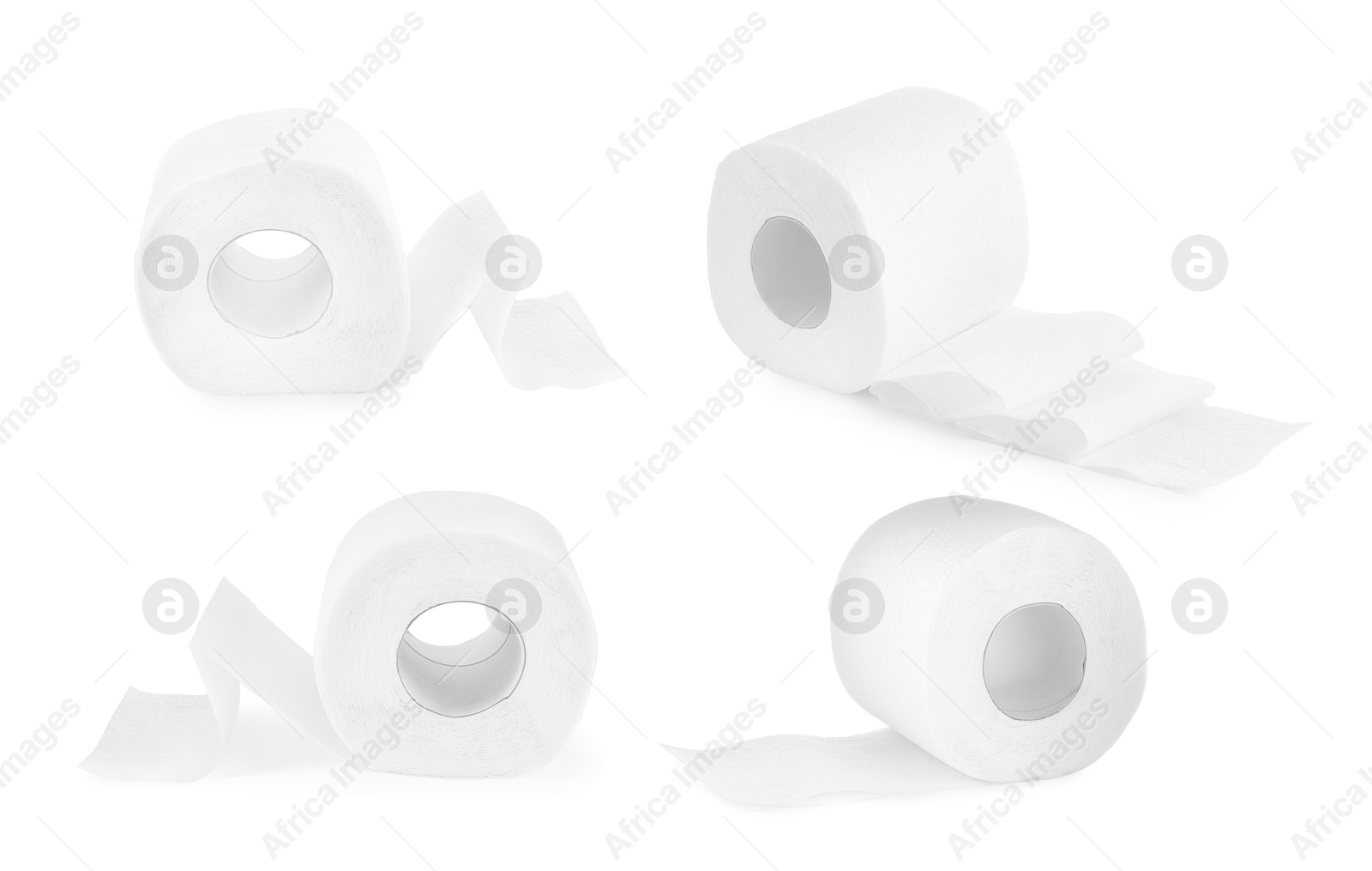 Image of Toilet paper rolls isolated on white, set