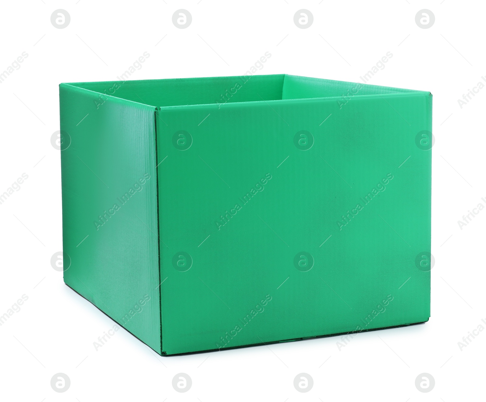 Photo of One open cardboard box isolated on white