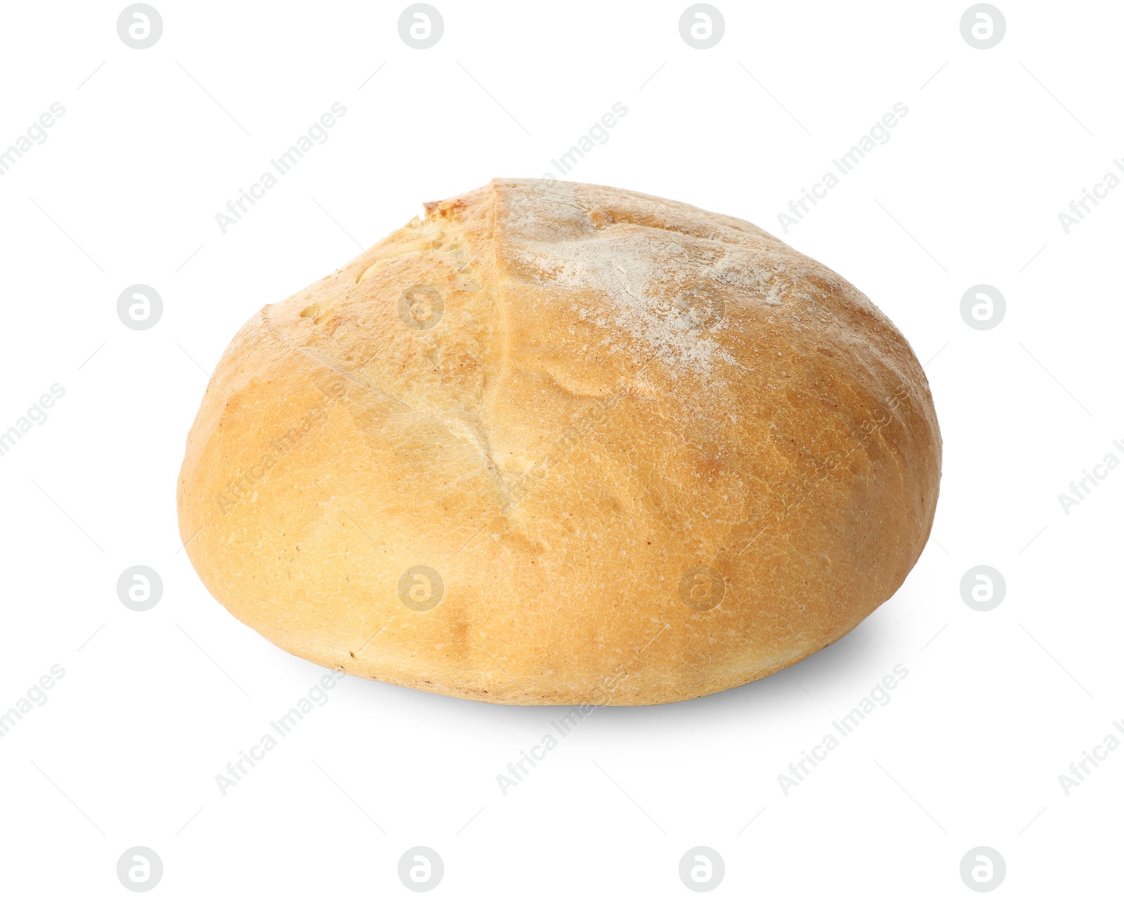 Photo of One freshly baked bread isolated on white