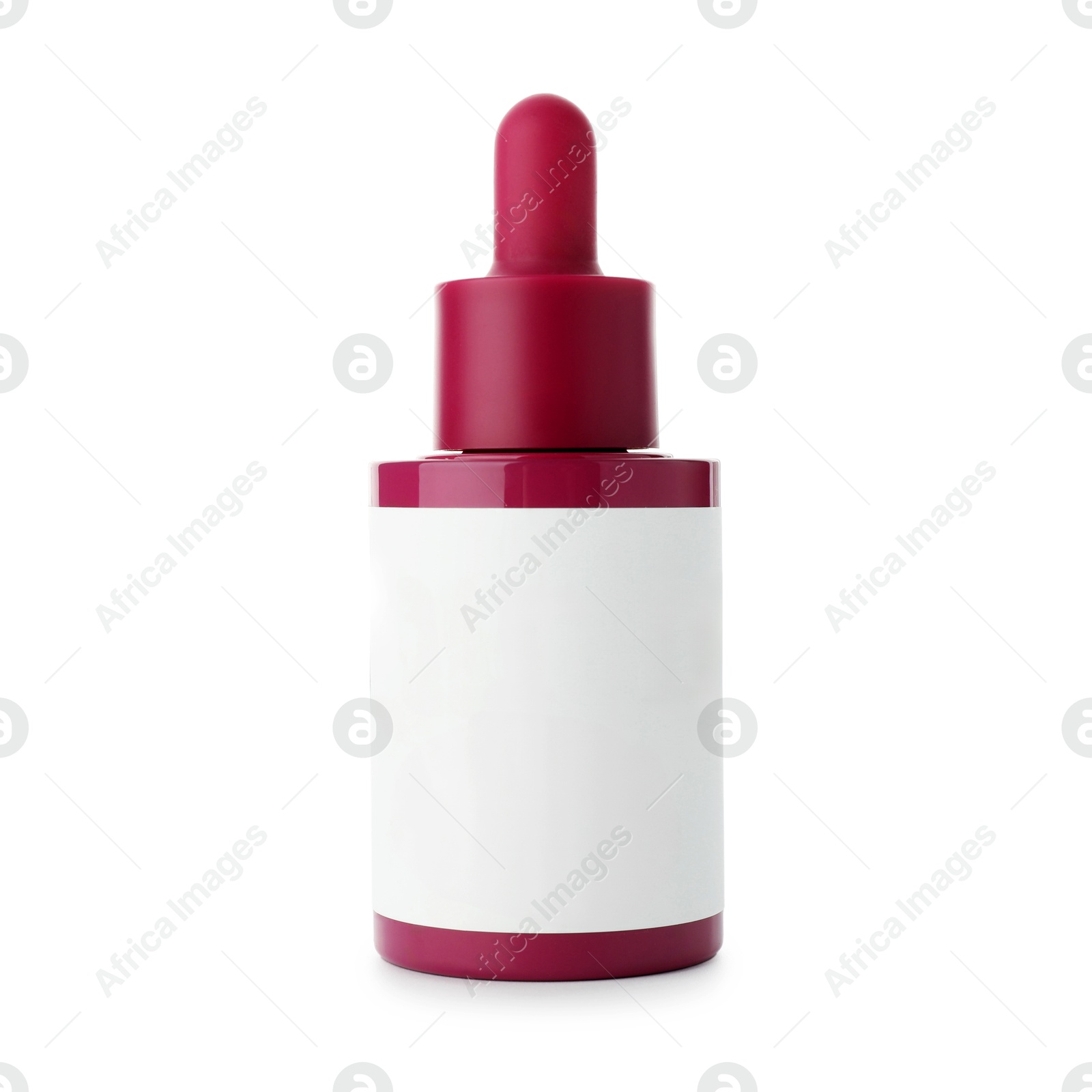 Photo of Bottle of cosmetic product isolated on white