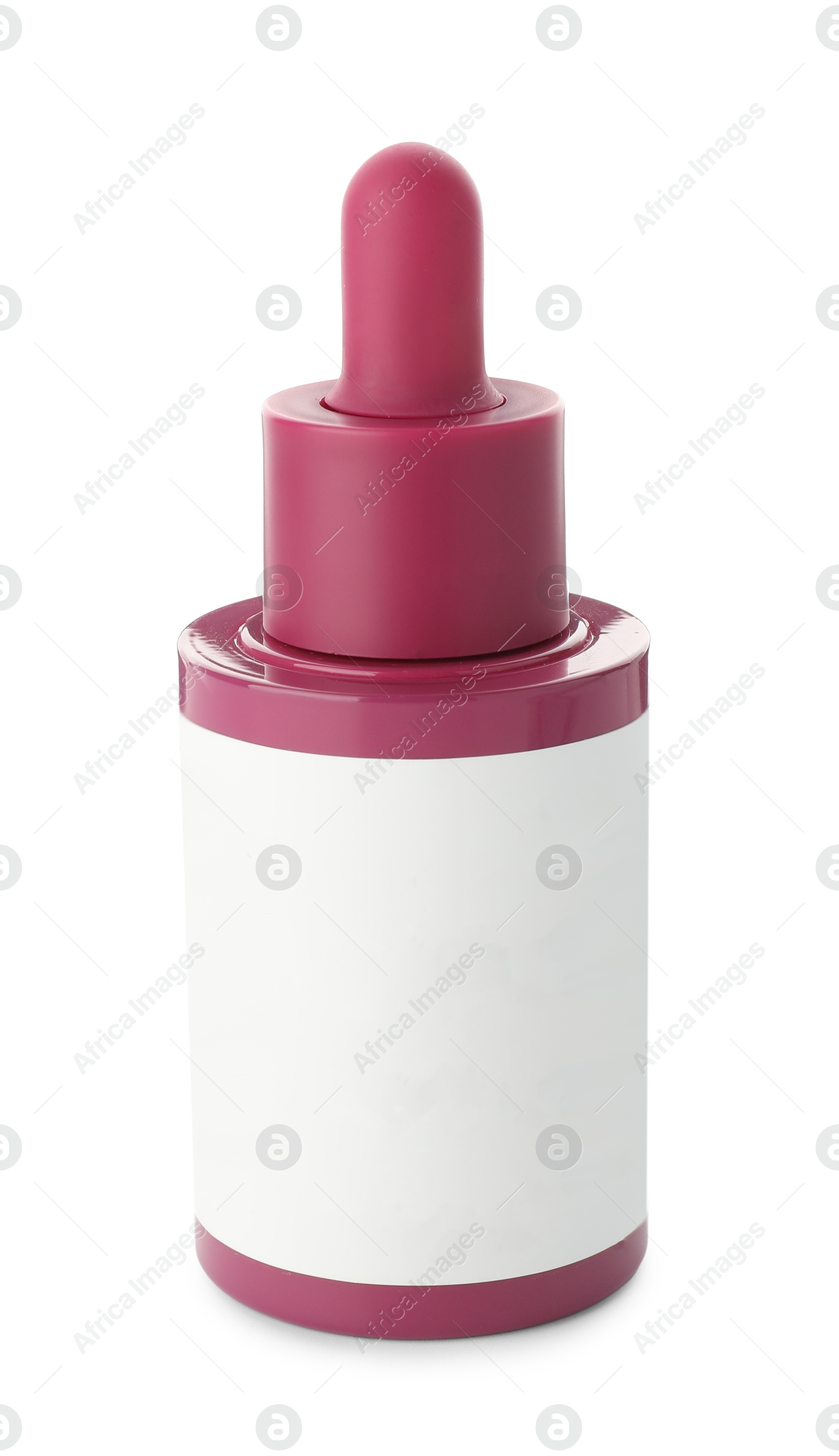 Photo of Bottle of cosmetic product isolated on white