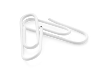 Photo of Two new paper clips isolated on white