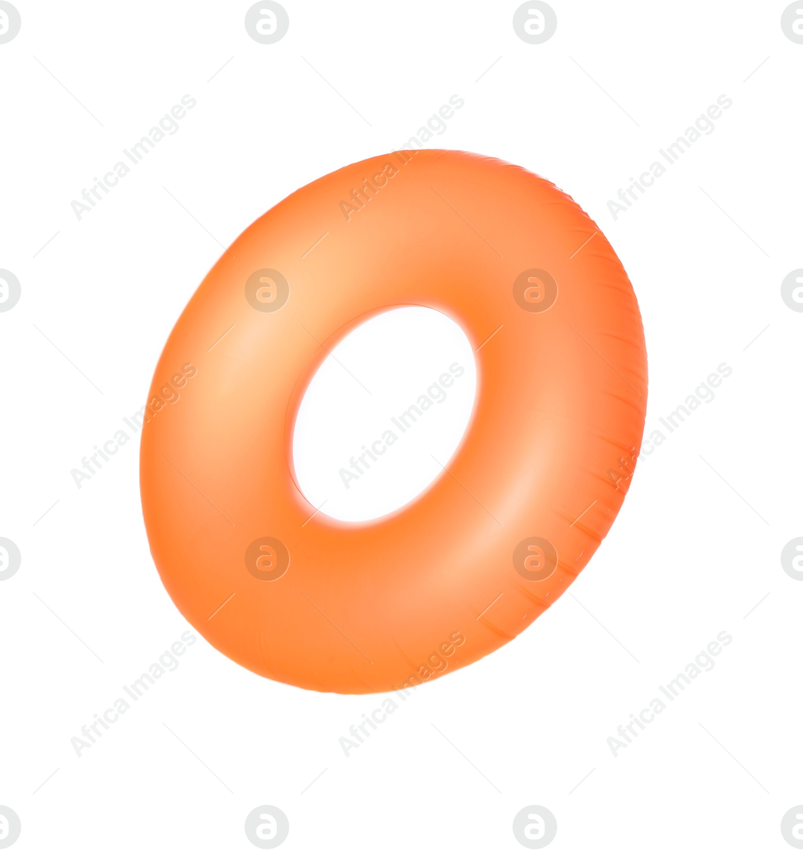 Photo of Orange inflatable ring isolated on white. Beach accessory