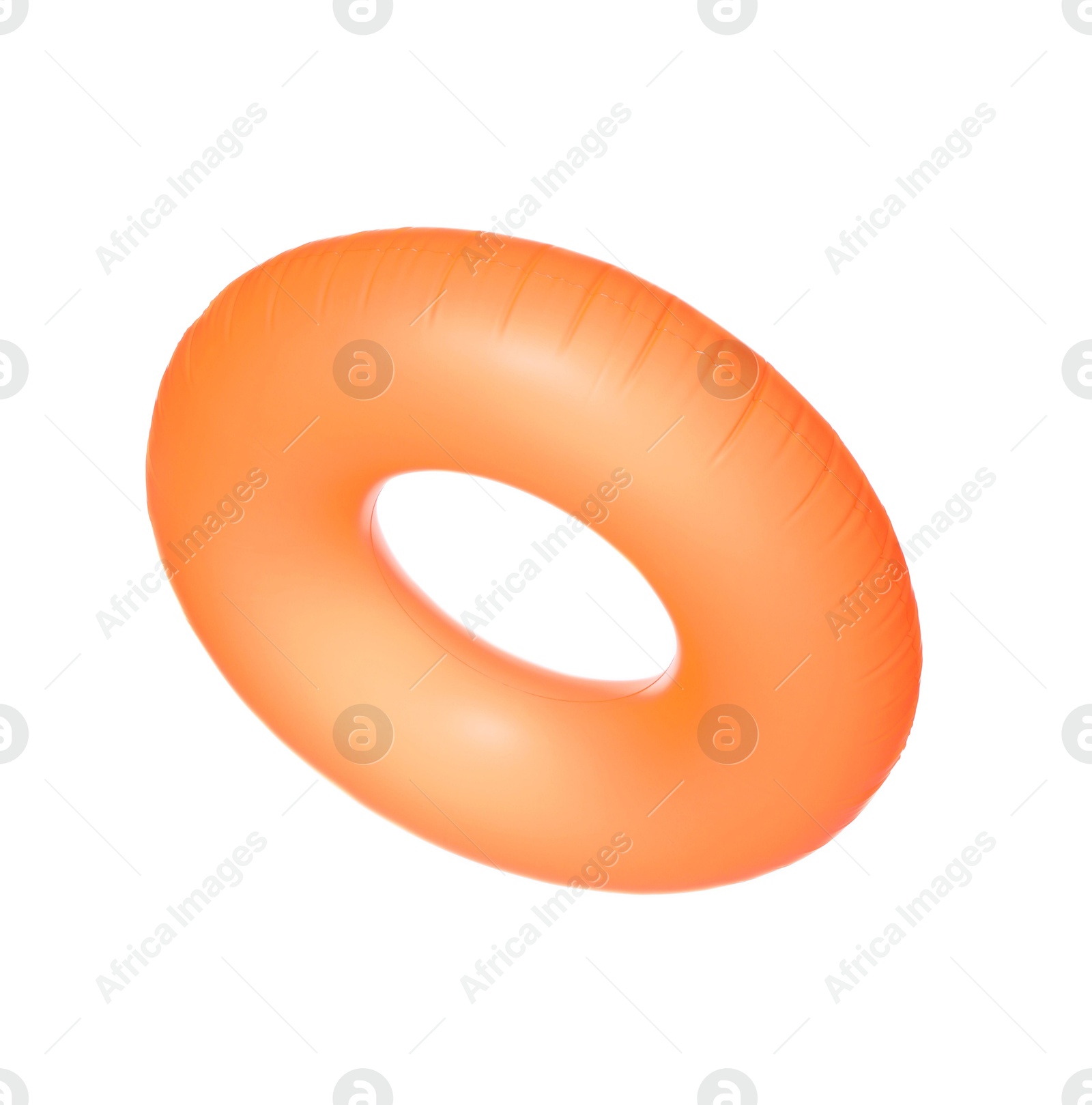 Photo of Orange inflatable ring isolated on white. Beach accessory