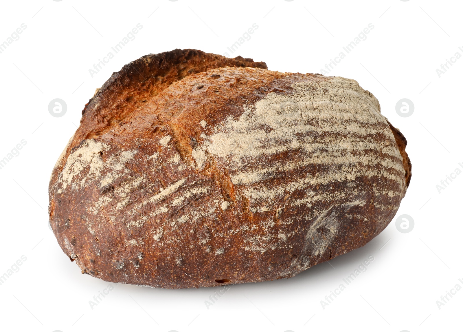 Photo of One freshly baked bread isolated on white