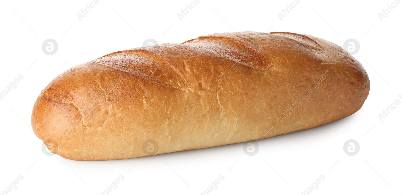 Photo of One freshly baked bread isolated on white