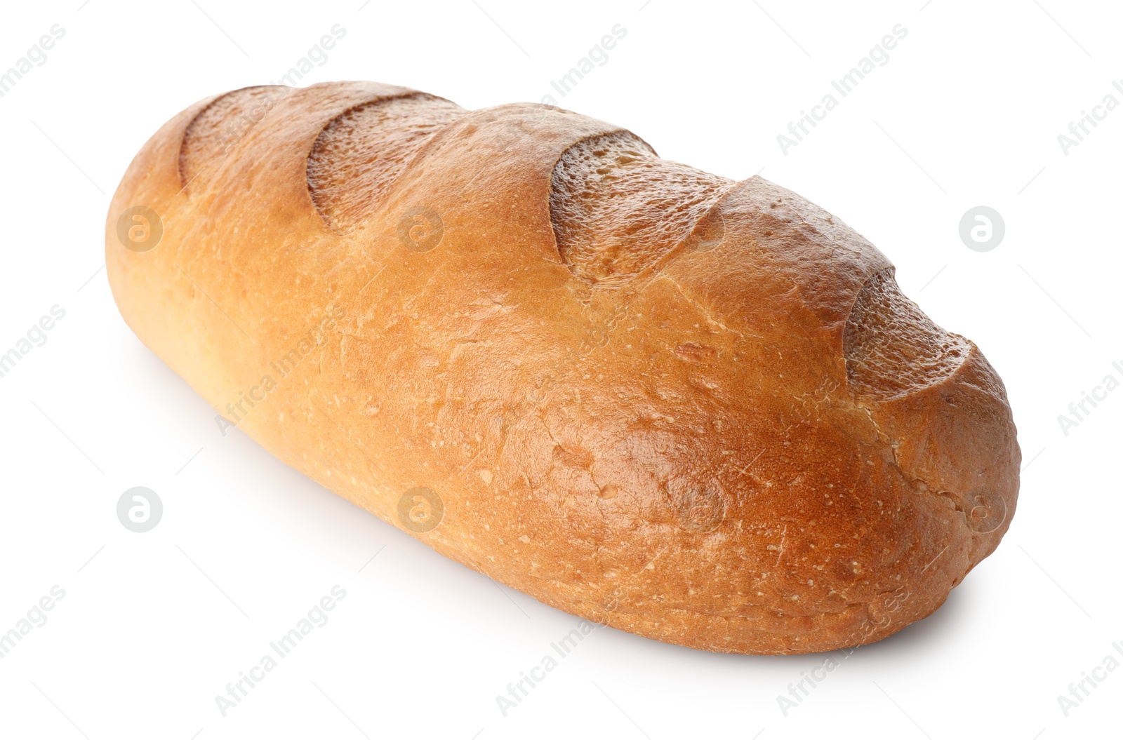 Photo of One freshly baked bread isolated on white