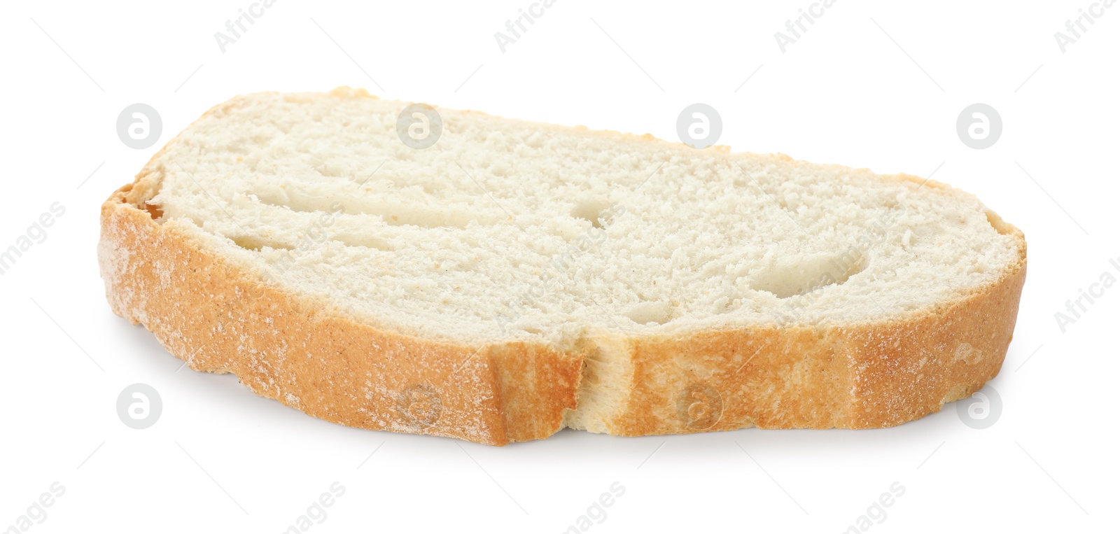 Photo of Slice of fresh bread isolated on white