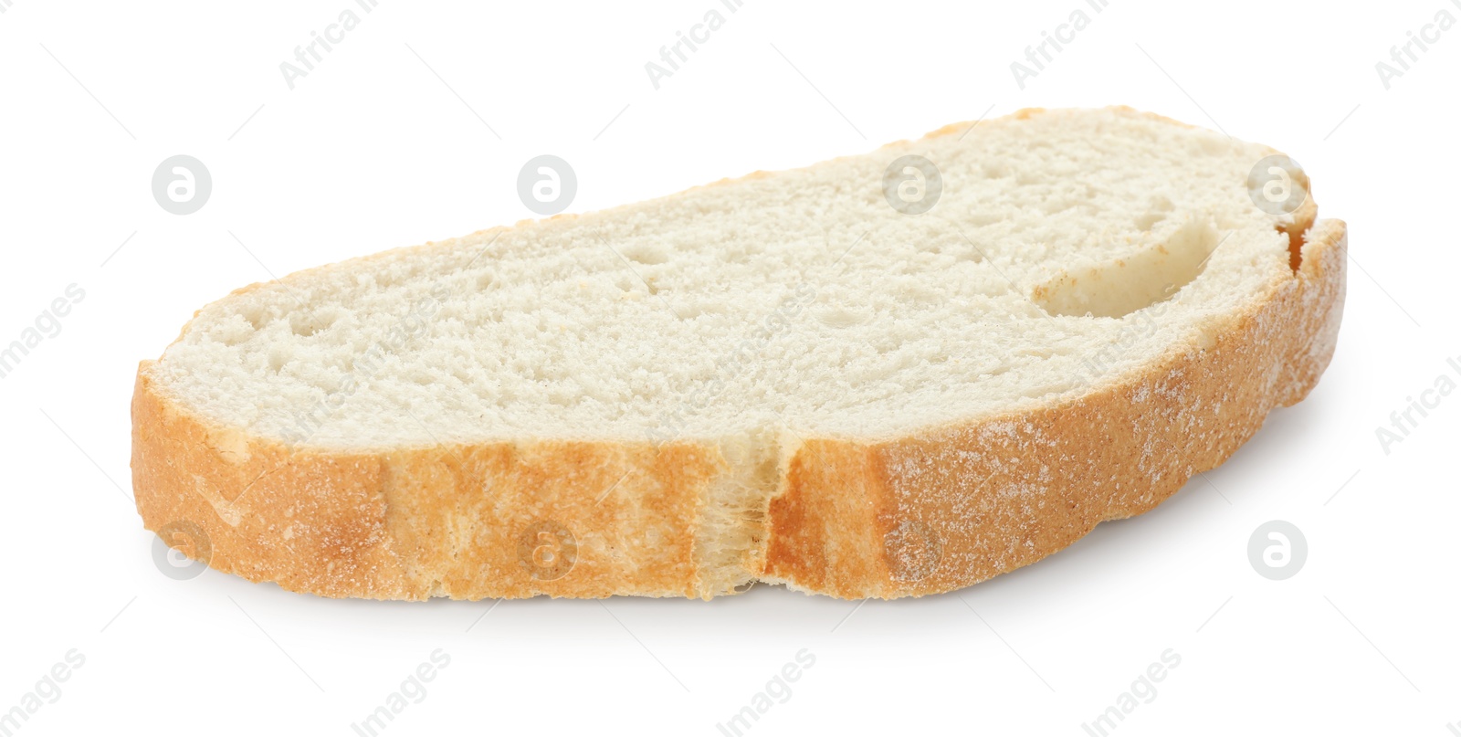 Photo of Slice of fresh bread isolated on white