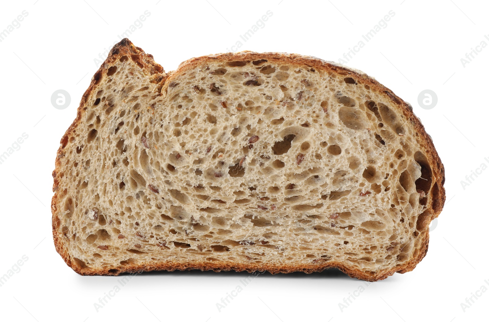 Photo of Piece of fresh bread isolated on white