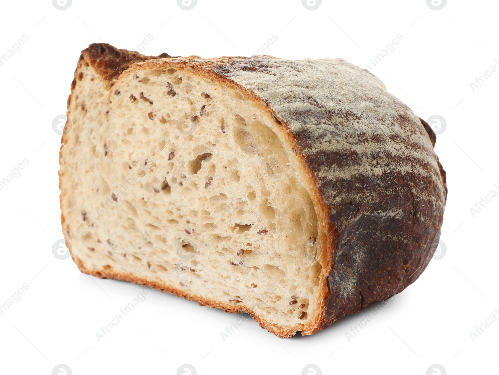 Photo of Piece of fresh bread isolated on white