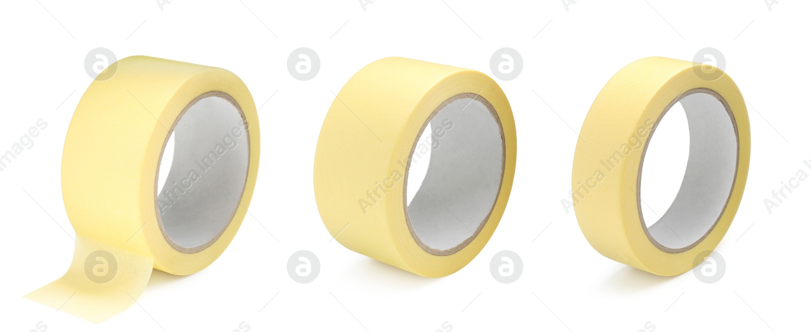 Image of Adhesive tape, set. Rolls isolated on white