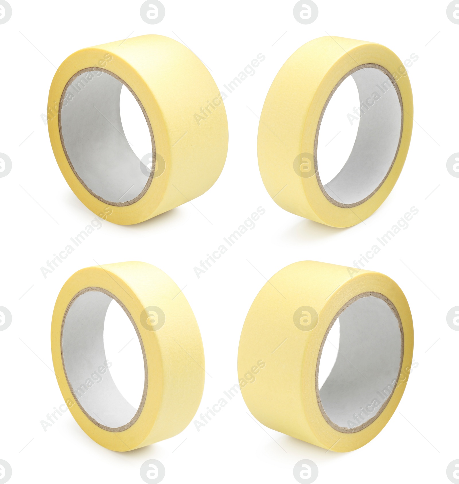 Image of Adhesive tape, set. Rolls isolated on white