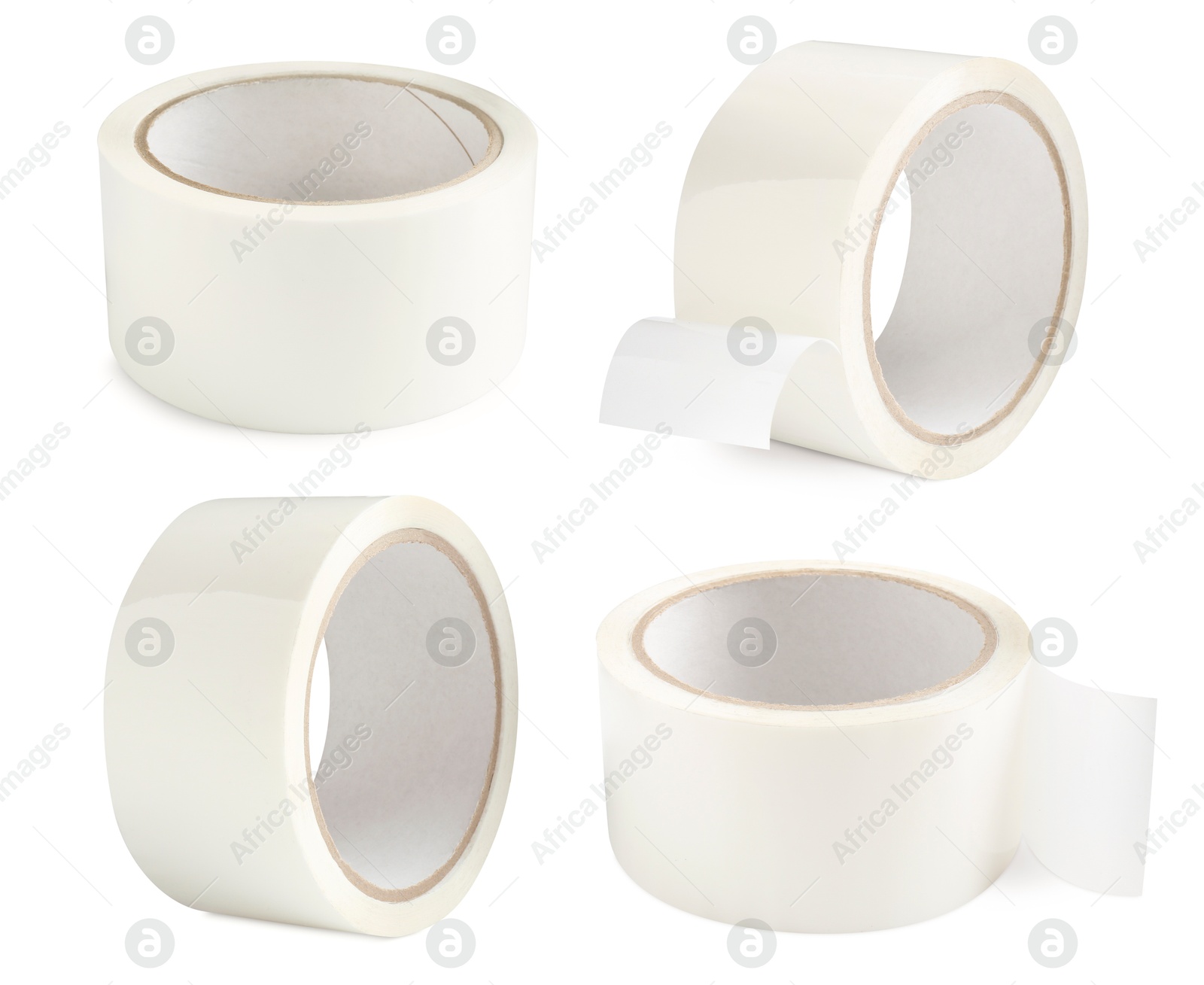 Image of Adhesive tape, set. Rolls isolated on white