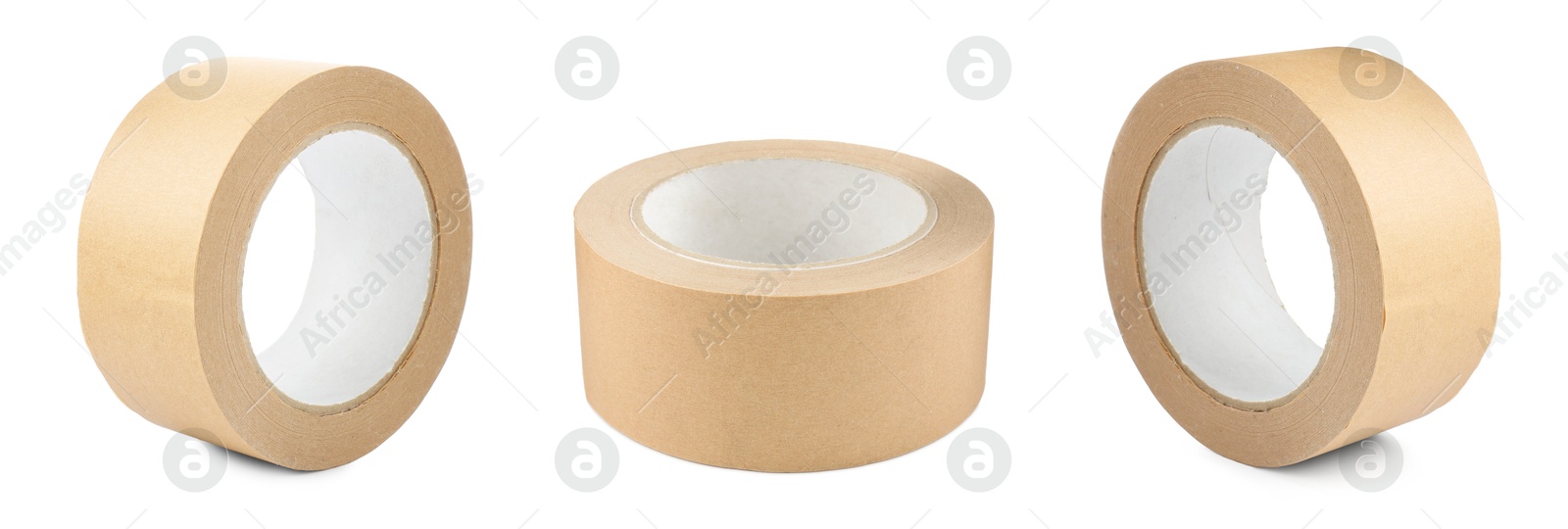 Image of Adhesive tape, set. Rolls isolated on white