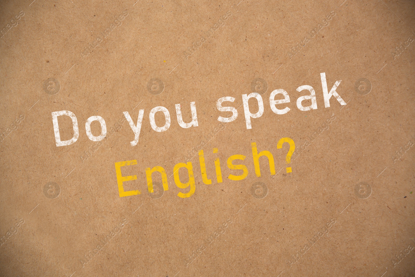 Image of Do You Speak English? text on old paper. Language course