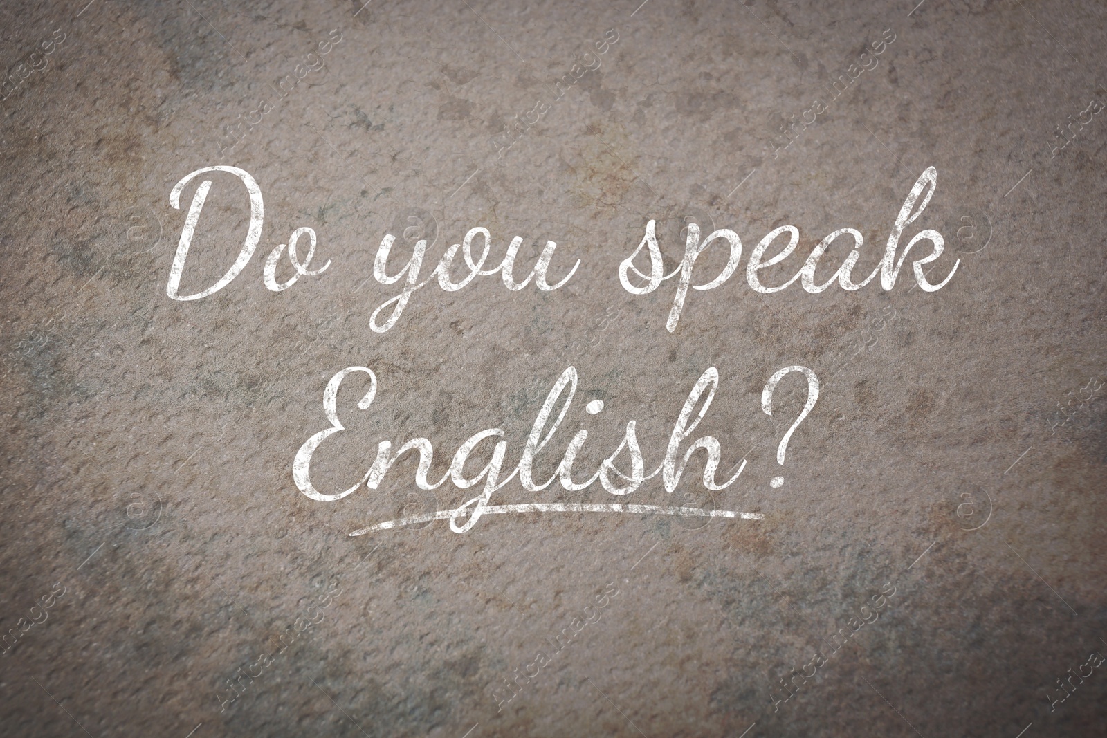 Image of Do You Speak English? text on old paper. Language course