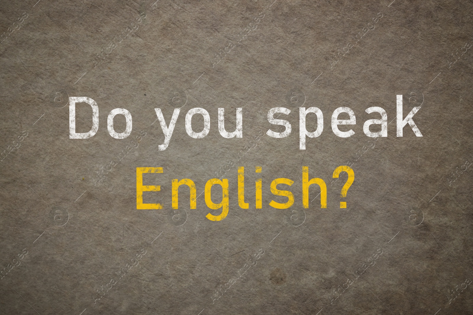 Image of Do You Speak English? text on old paper. Language course