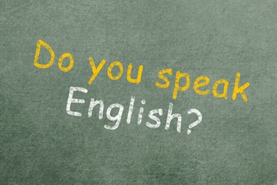 Image of Do You Speak English? text on sage color paper. Language course