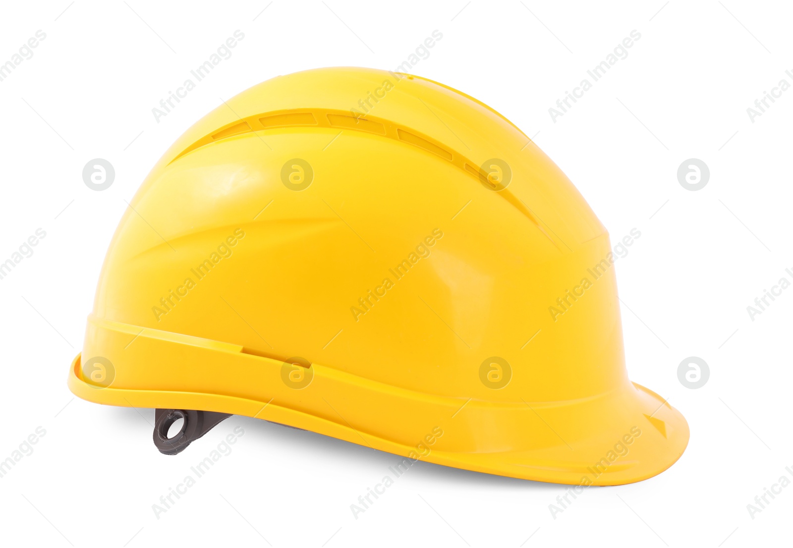 Photo of Protective hardhat isolated on white. Safety equipment