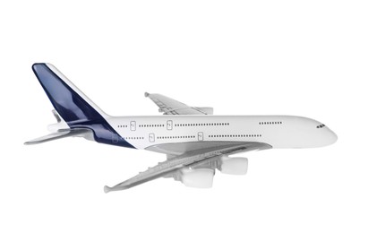 Photo of Plane model in air on white background