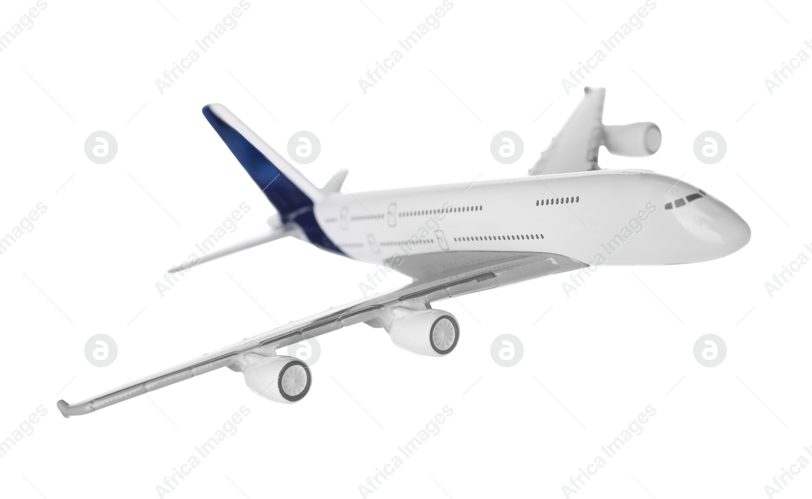 Photo of Plane model in air on white background