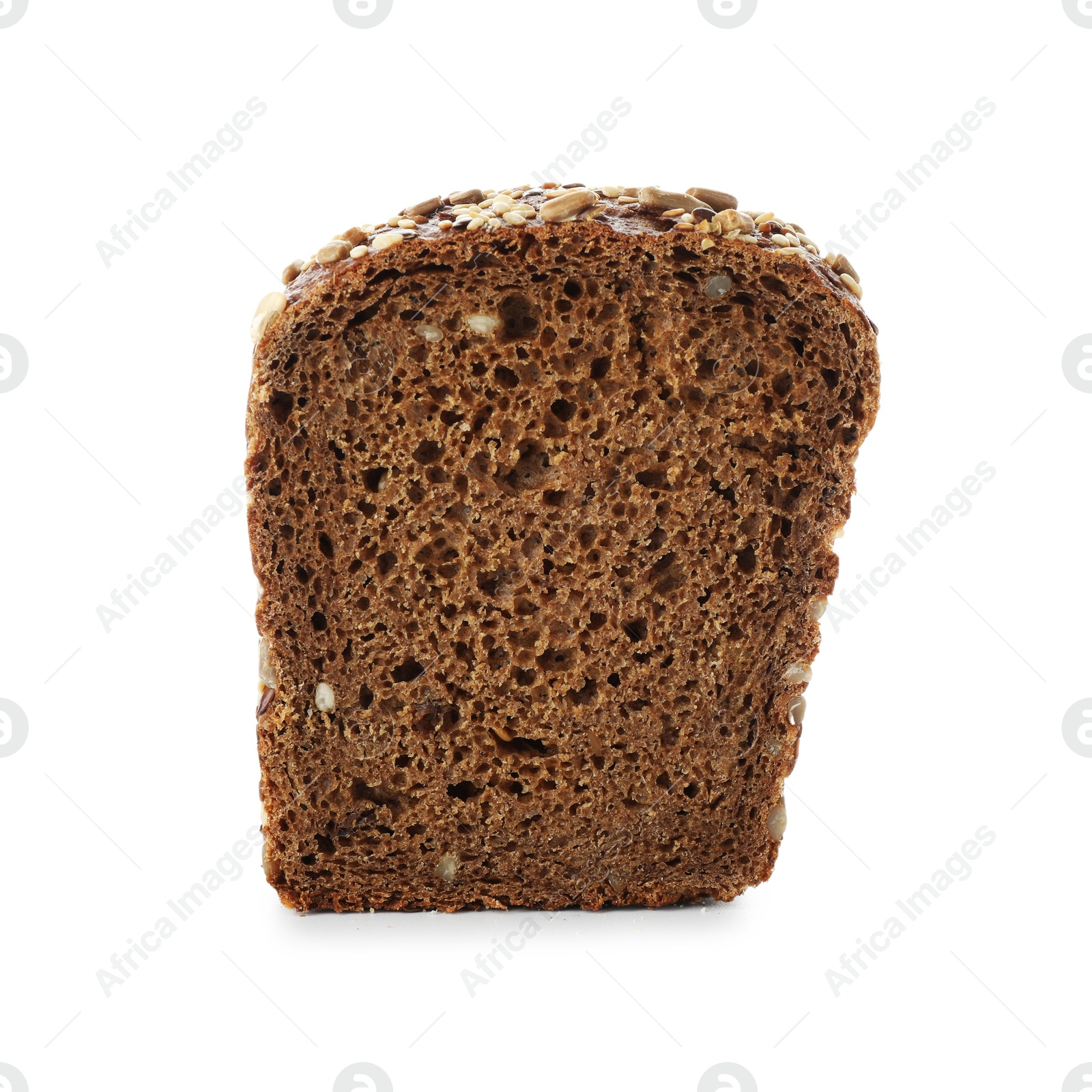 Photo of Piece of fresh rye bread isolated on white