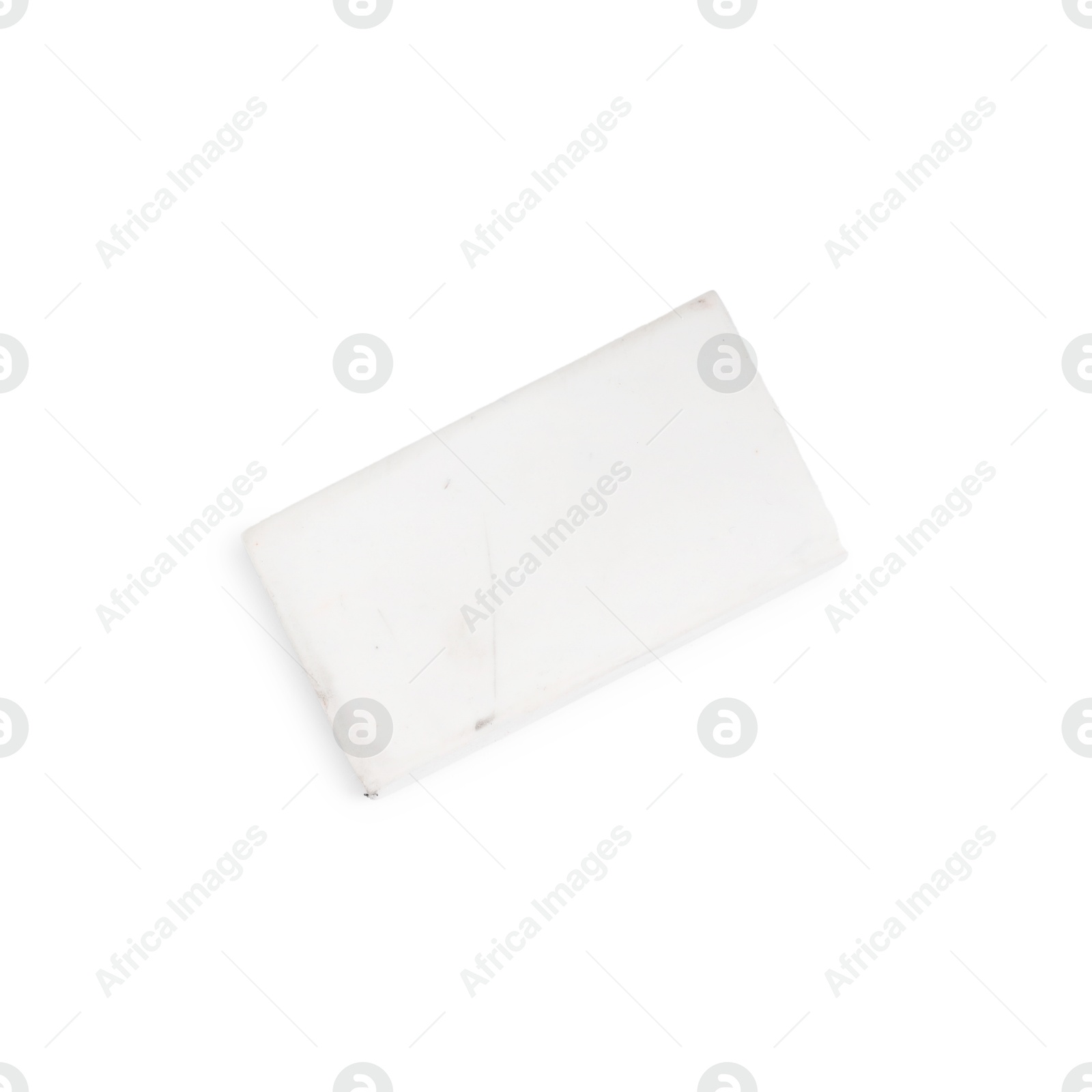 Photo of One eraser isolated on white, top view